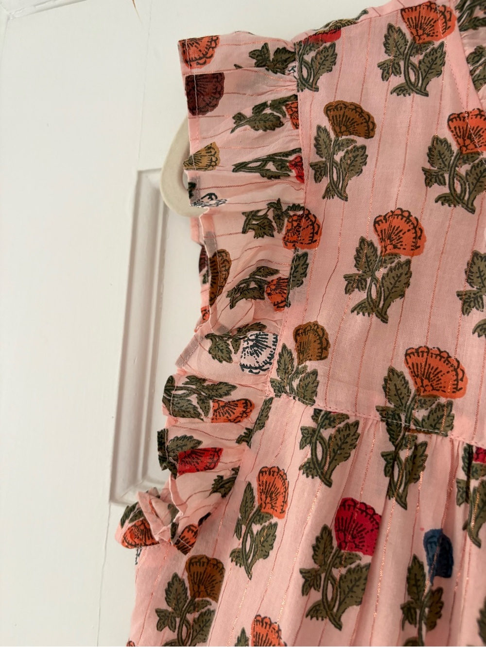 Pink Chicken Pink Floral Tiered Cotton Dress - Picture 4 of 5